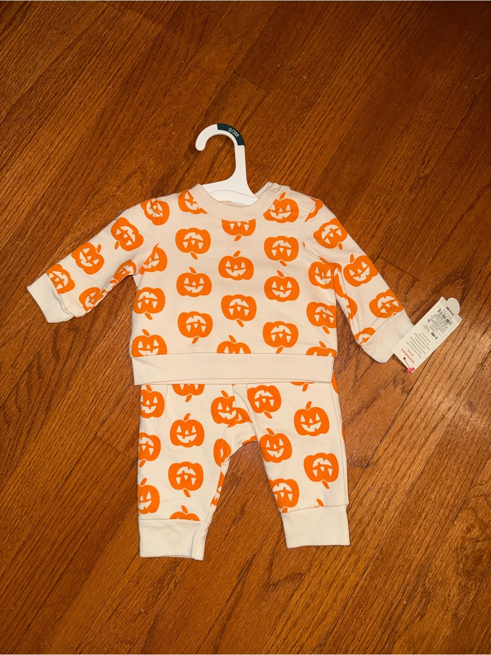 Cat & Jack Orange Pumpkin Print Pajama Set